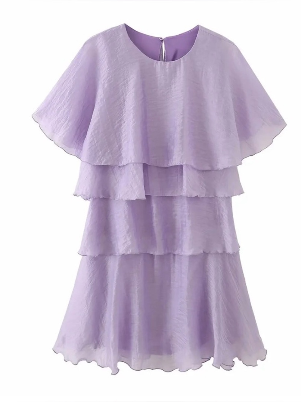 Zara Lilac Tiered Ruffle Mini Dress